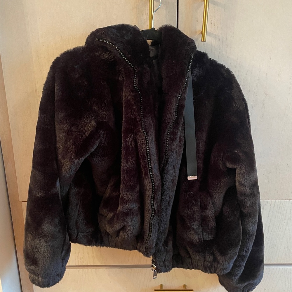 Plush black Faux Fur Jacket